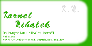 kornel mihalek business card